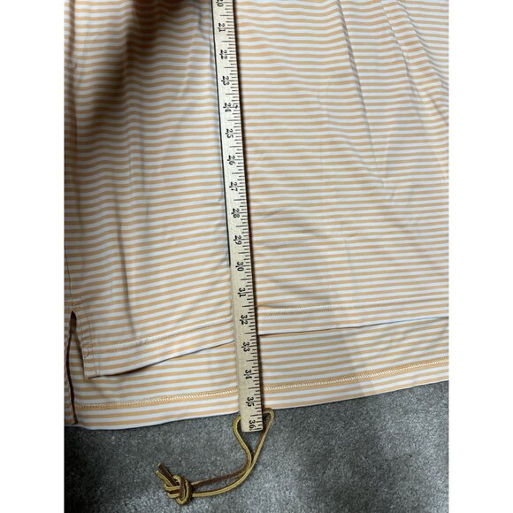 Peter Millar Prairie Dunes Summer Comfort Golf Polo Shirt‎ Orange Stripe Size L - Picture 7 of 8